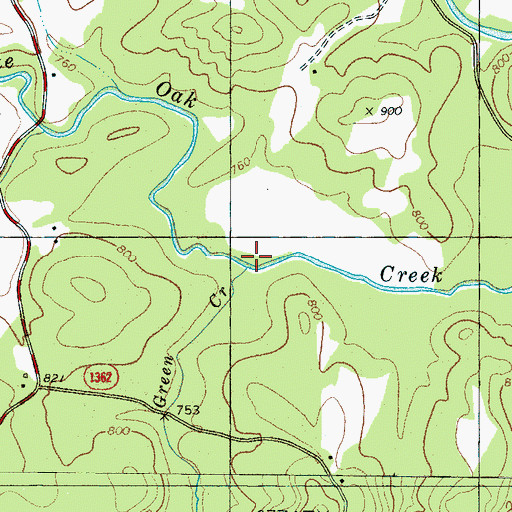 Topographic Map of Green Creek, NC