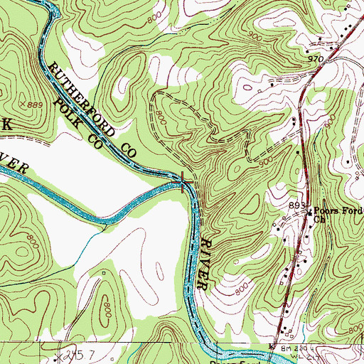 Topographic Map of Green River, NC