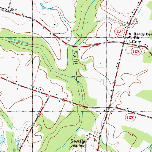 Topographic Map of Gum Swamp, NC