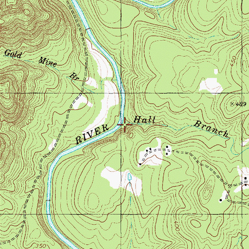 Topographic Map of Hall Branch, NC