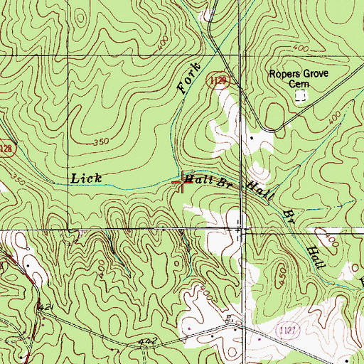 Topographic Map of Hall Branch, NC