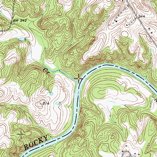 Topographic Map of Hardy Creek, NC