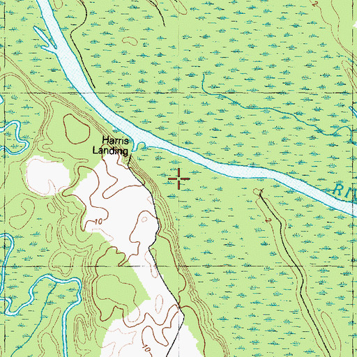 Topographic Map of Harris Landing, NC