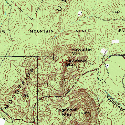 Topographic Map of Hattaway Mountain, NC