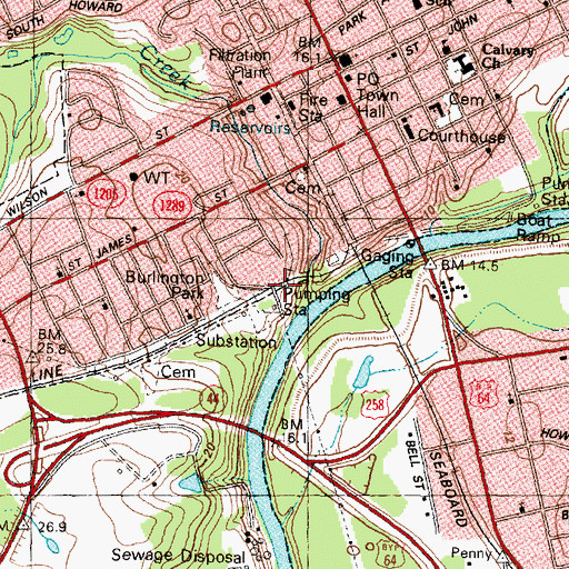 Topographic Map of Hendricks Creek, NC