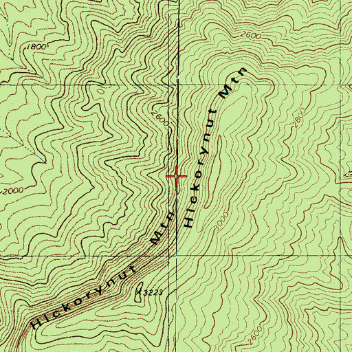Topographic Map of Hickorynut Mountain, NC