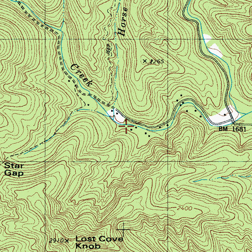 Topographic Map of Horse Branch, NC