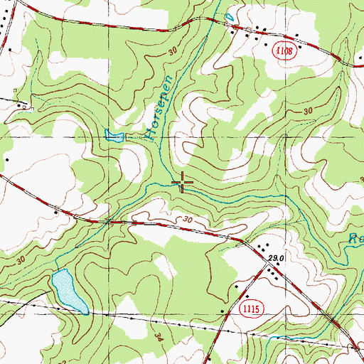 Topographic Map of Horsepen Branch, NC