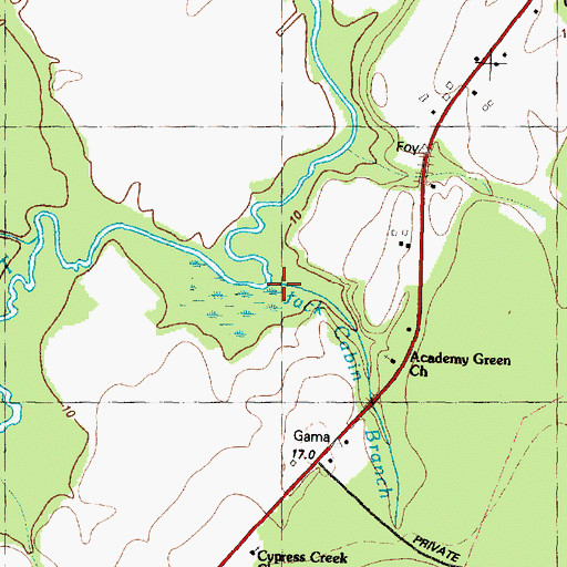 Topographic Map of Jack Cabin Branch, NC
