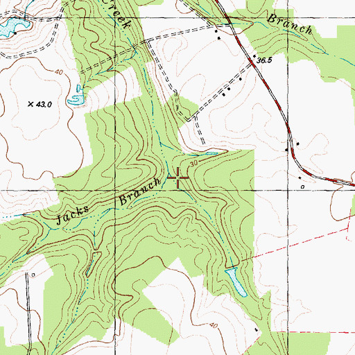 Topographic Map of Jacks Branch, NC