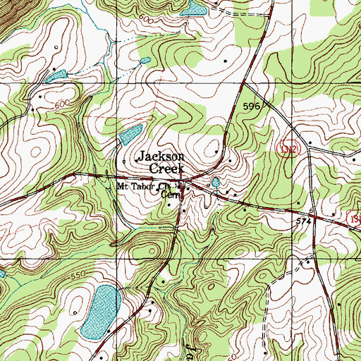 Topographic Map of Jackson Creek, NC