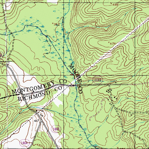 Topographic Map of Jackson Creek, NC