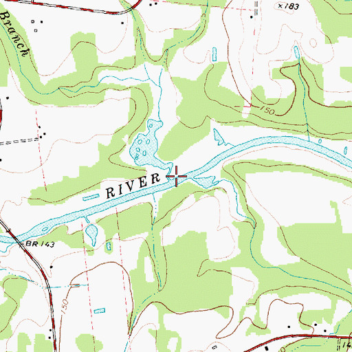 Topographic Map of Jacob Branch, NC