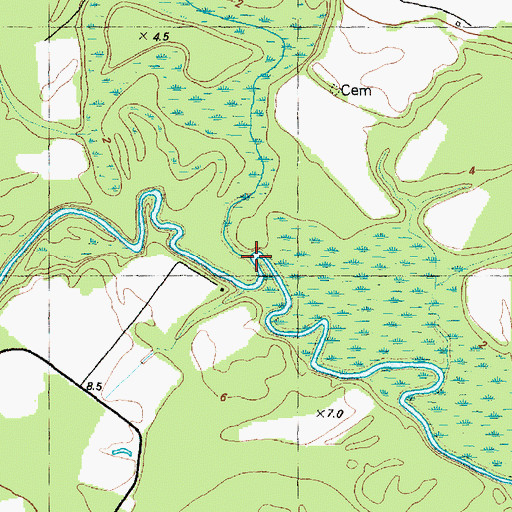 Topographic Map of Jumping Creek, NC