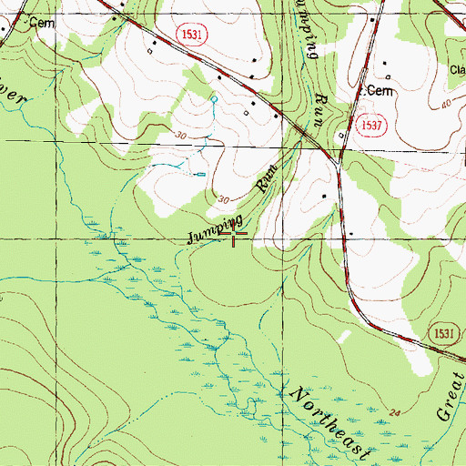 Topographic Map of Jumping Run, NC