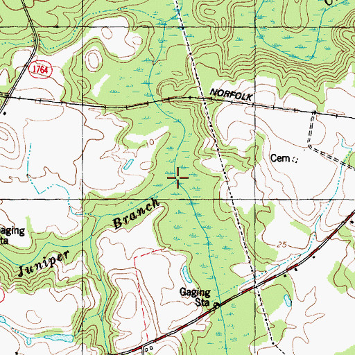 Topographic Map of Juniper Branch, NC
