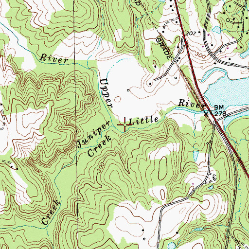 Topographic Map of Juniper Creek, NC