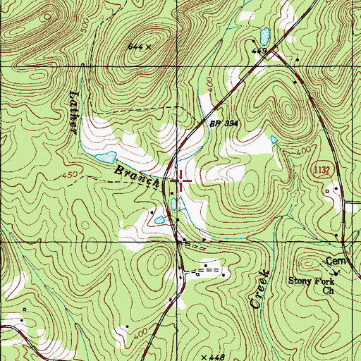 Topographic Map of Lather Branch, NC