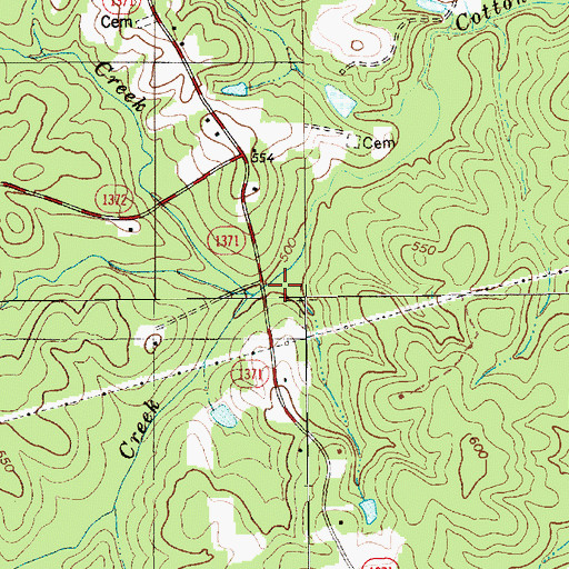 Topographic Map of Lick Creek, NC