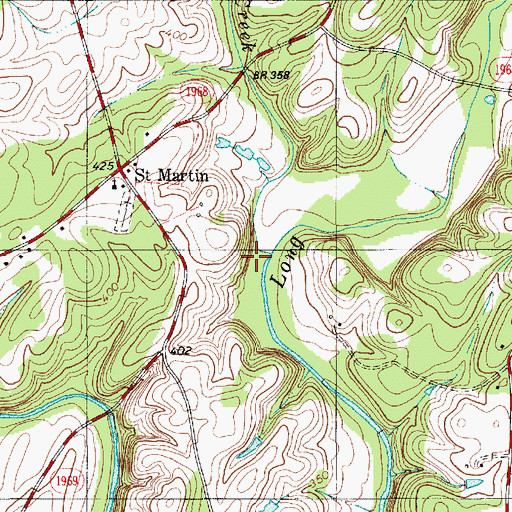 Topographic Map of Little Bear Creek, NC