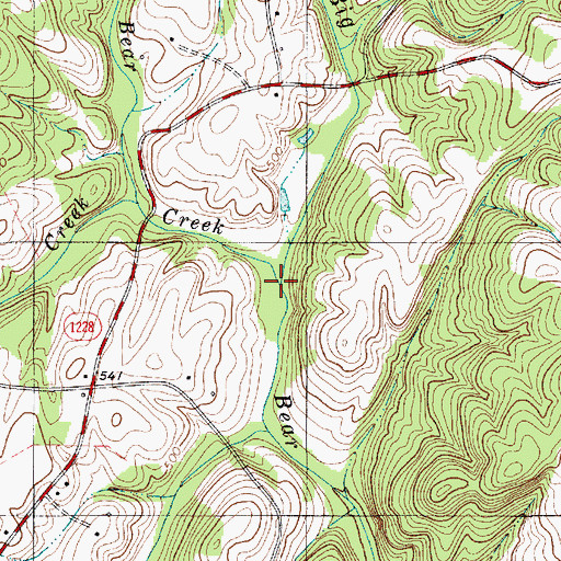Topographic Map of Little Bear Creek, NC