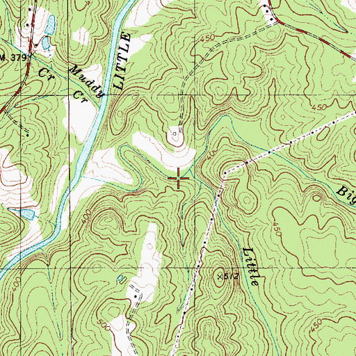 Topographic Map of Little Dry Creek, NC