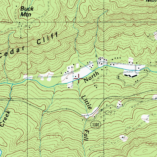 Topographic Map of Little Fall Creek, NC