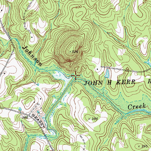 Topographic Map of Little Johnson Creek, NC