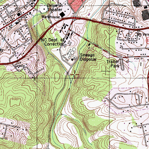 Topographic Map of Little Long Creek, NC