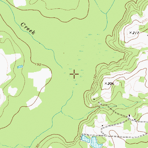 Topographic Map of Little Sapony Creek, NC