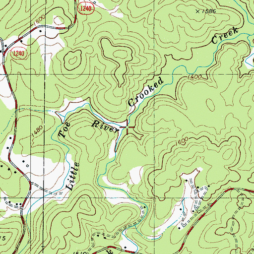 Topographic Map of Little Toe River, NC