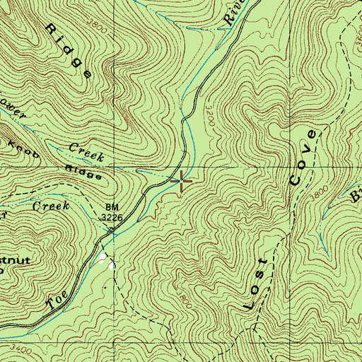 Topographic Map of Lower Creek, NC