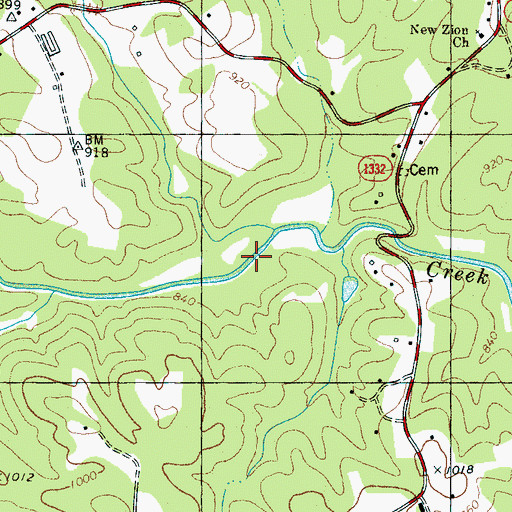 Topographic Map of Machine Creek, NC