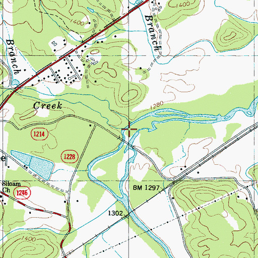 Topographic Map of Mackey Creek, NC