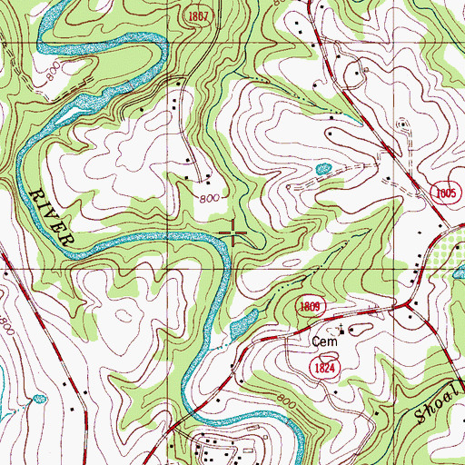 Topographic Map of Magness Creek, NC