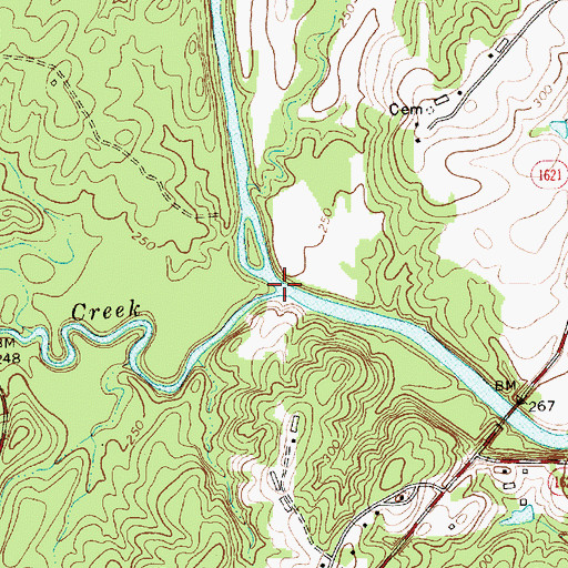 Topographic Map of McLendons Creek, NC