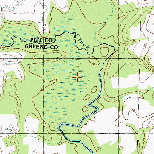 Topographic Map of Middle Swamp, NC