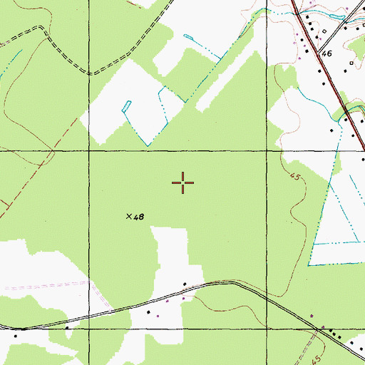 Topographic Map of Mill Branch, NC