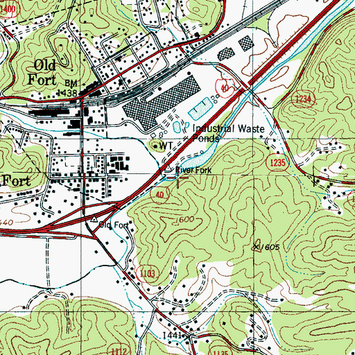 Topographic Map of Mill Creek, NC
