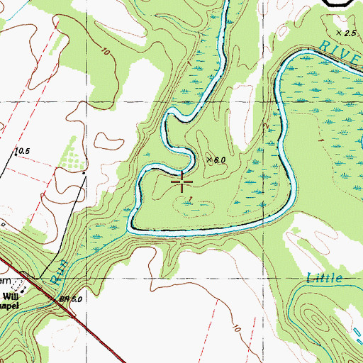 Topographic Map of Mill Run, NC