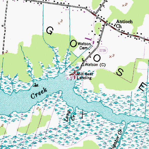 Topographic Map of Mill Seat Landing, NC