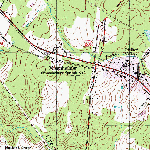 Topographic Map of Misenheimer Springs Station, NC