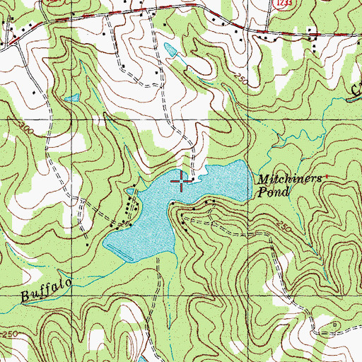 Topographic Map of Mitchiners Pond, NC