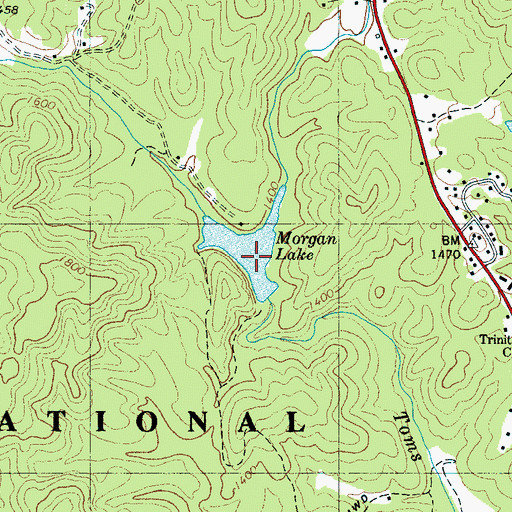 Topographic Map of Morgan Lake, NC