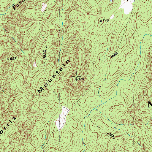 Topographic Map of Morris Mountain, NC