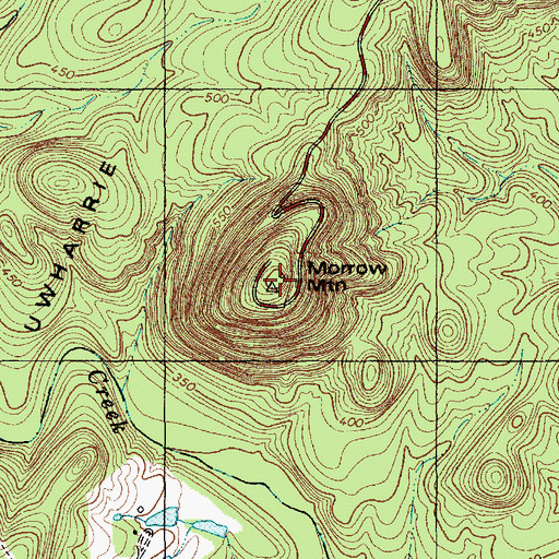 Topographic Map of Morrow Mountain, NC