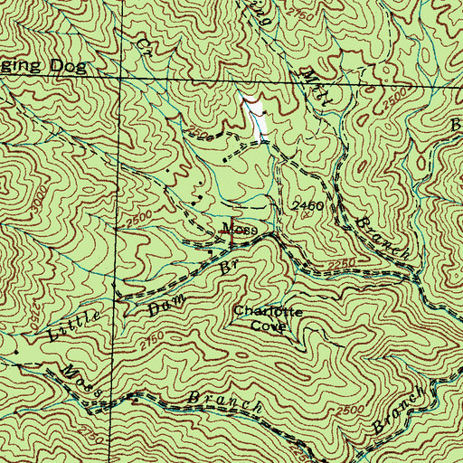 Topographic Map of Moss, NC
