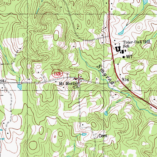 Topographic Map of Mount Moriah Church, NC