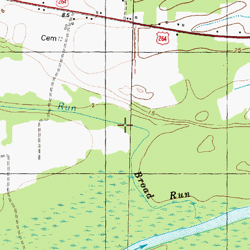 Topographic Map of Moyes Run, NC