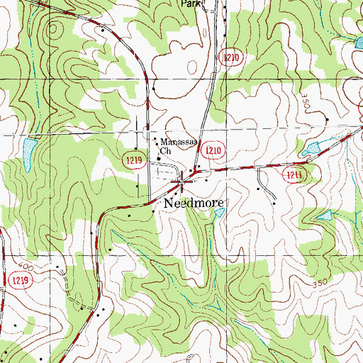 Topographic Map of Needmore, NC